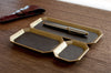 Brass Stationery Tray Leather Pad